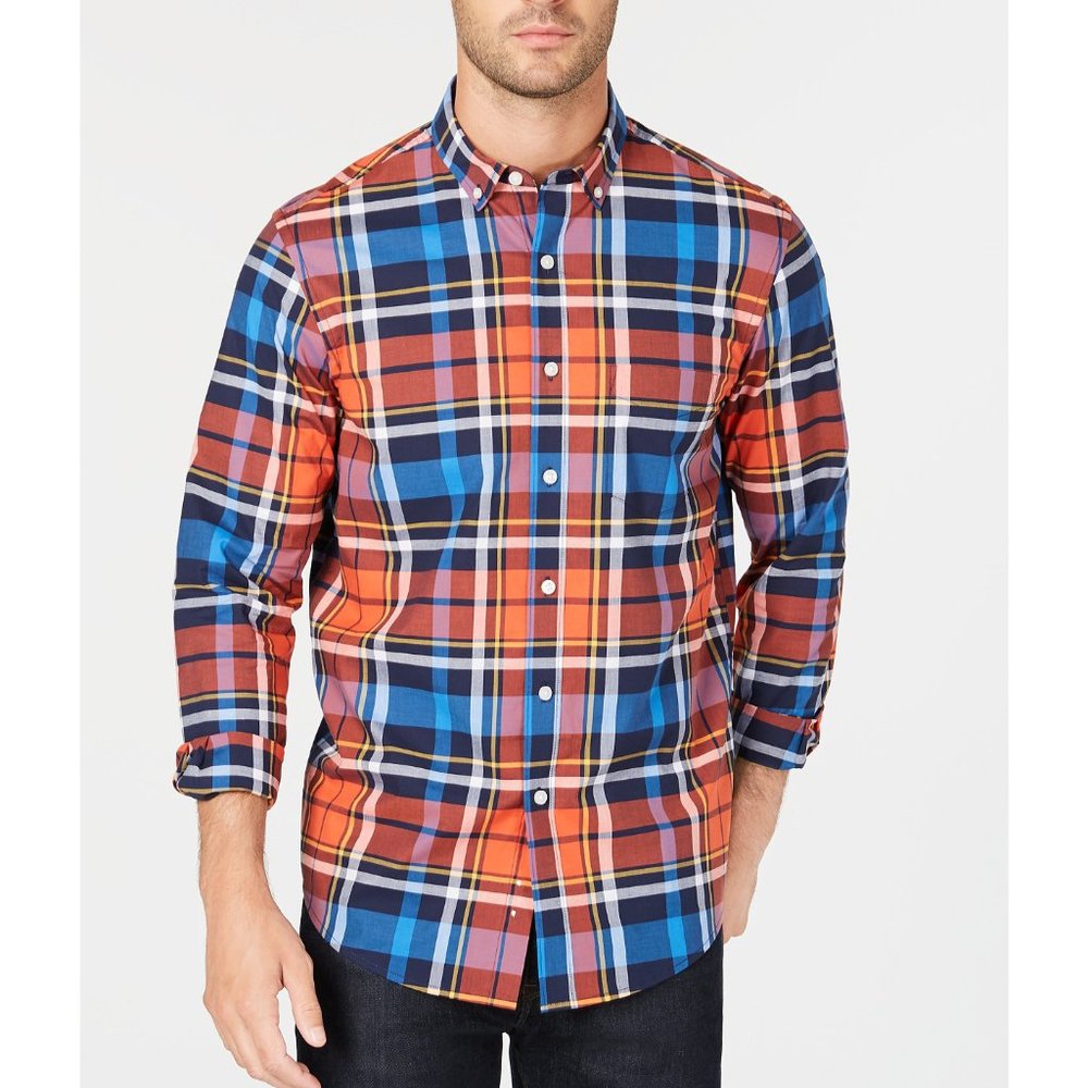 Club Room Dexter Plaid Button Down Shirt,  XXL
